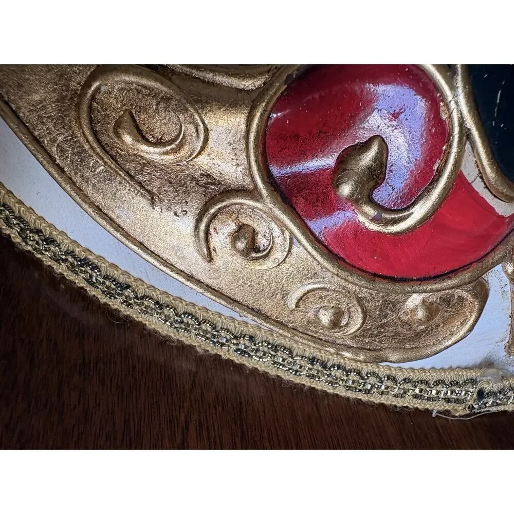 Vintage La Maschera del Galeone Venetian Mask Hand Painted Italy Venezia Red